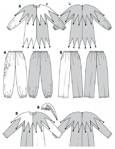 Patron Burda Carnaval 2527 - Déguisement Arlequin Adulte Mixte
