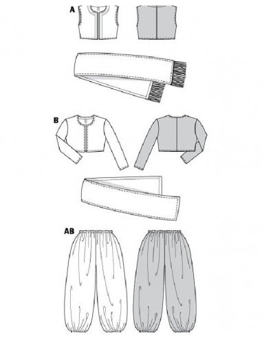 Patron Burda Carnaval 2526 - Déguisement Costumes orientaux Adultes Mixte