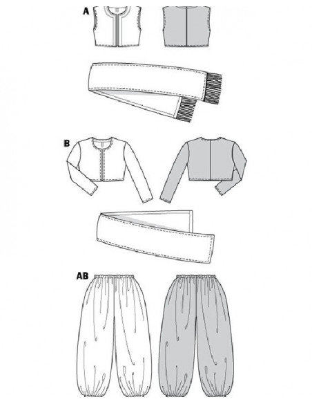 Patron Burda Carnaval 2526 - Déguisement Costumes orientaux Adultes Mixte