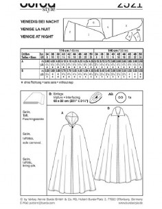 Patron Burda Carnaval 2521 - Déguisement Cape Vénitienne Femme 2