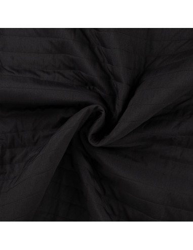 Tissu, Matelassé Léger Rayures, Noir, Laize 140 cm, 99% Polyester 1% Elasthanne