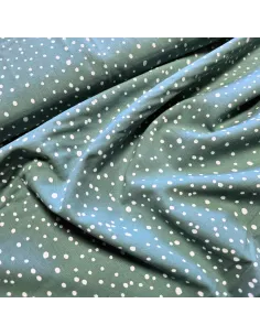 Tissu, Popeline de Coton Pois Blancs, Vert Pastel, Laize 150 cm, 100% Coton 115g/m² 2
