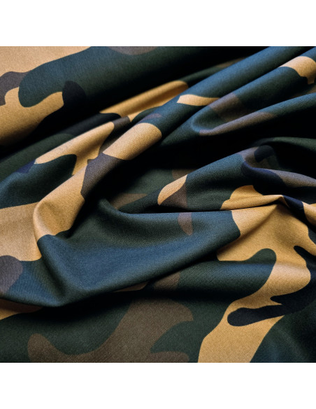 Tissu, Popeline de Coton Camouflage, Multicolore, Laize 150 cm, 100% Coton 120g/m²