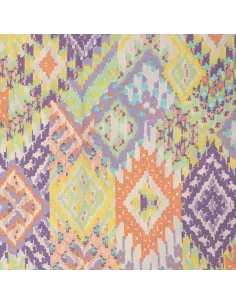 Tissu, Coton Viscose Imprimé Losanges, Mauve, Laize 150 cm, 52% Viscose 48% Coton 85g/m²
