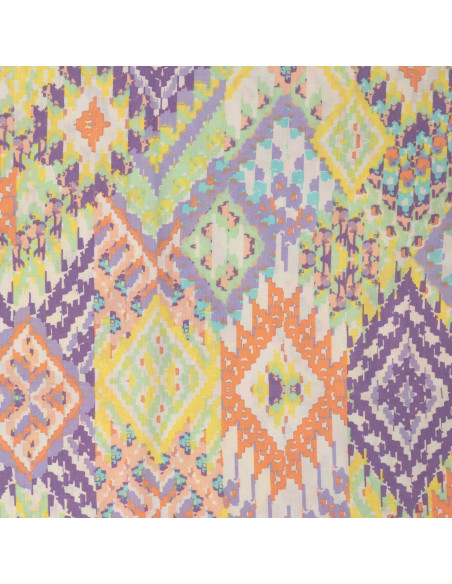 Tissu, Coton Viscose Imprimé Losanges, Mauve, Laize 150 cm, 52% Viscose 48% Coton 85g/m²