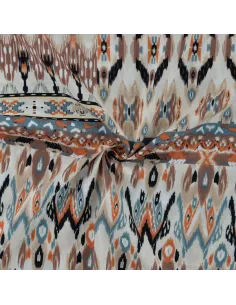 Tissu, Imprimé Patchwork, Rose Poudré, Laize 150 cm, 52% Viscose 48% Coton 85g/m² 2