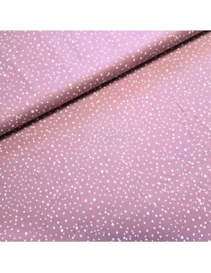 Tissu, Popeline de Coton Pois, Vieux Rose, Laize 150 cm, 100% Coton