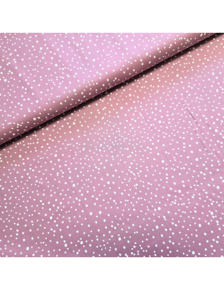 Tissu, Popeline de Coton Pois, Vieux Rose, Laize 150 cm, 100% Coton