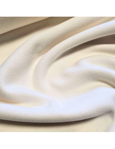 Tissu, Polaire de Coton Uni, Écru, Laize 150 cm, 100% Coton 300g/m²