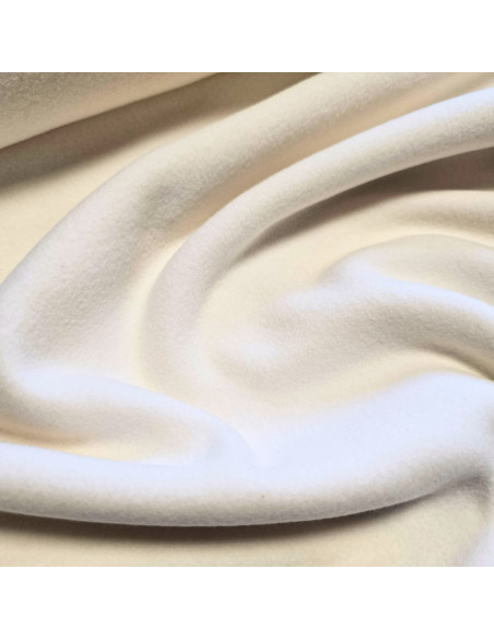 Tissu, Polaire de Coton Uni, Écru, Laize 150 cm, 100% Coton 300g/m²