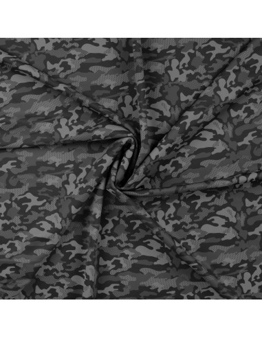Tissu, Jersey Lycra Camouflage, Noir, Laize 150 cm, Polyester Spandex