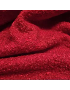 Tissu, Lainage Bouclette Uni, Rouge Écarlate, Laize 140 cm, 100% Polyester 2