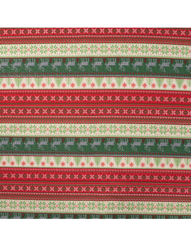 Tissu, French Terry, Motif Nordique, Laize 150 cm, Coton Stretch Oeko-Tex