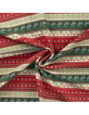 Tissu, French Terry, Motif Nordique, Laize 150 cm, Coton Stretch Oeko-Tex
