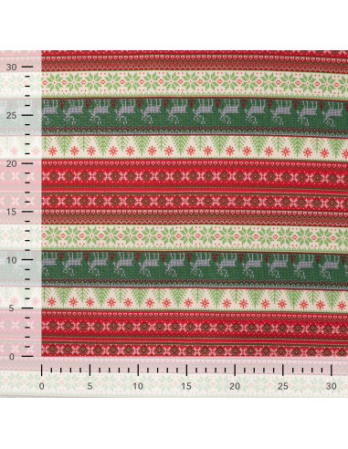 Tissu, French Terry, Motif Nordique, Laize 150 cm, Coton Stretch Oeko-Tex