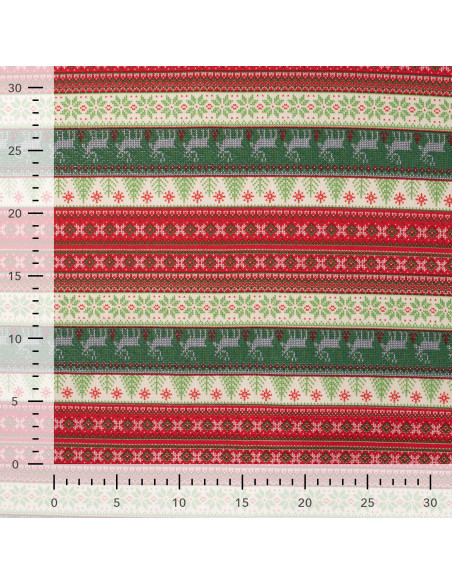 Tissu, French Terry, Motif Nordique, Laize 150 cm, Coton Stretch Oeko-Tex