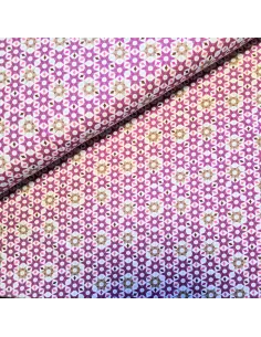 Tissu, Jersey de Coton Imprimé Géométrique, Motifs Multicolores, Laize 150 cm, Coton Stretch Oeko-Tex