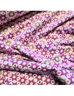 Tissu, Jersey de Coton Imprimé Géométrique, Motifs Multicolores, Laize 150 cm, Coton Stretch Oeko-Tex 2