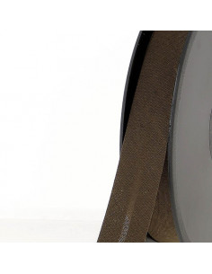 Biais tout textile, polycoton, 40mm, marron foncé