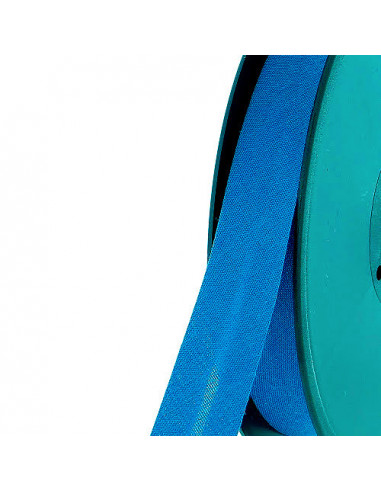 Biais tout textile, polycoton, 40mm, bleu électrique