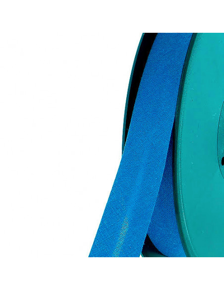 Biais tout textile, polycoton, 40mm, bleu électrique