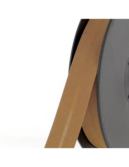Biais tout textile, polycoton, 40mm, marron chocolat