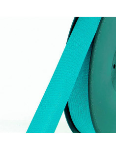 Biais tout textile, polycoton, 40mm, vert canard
