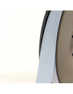 Biais tout textile, polycoton, 40mm, bleu clair