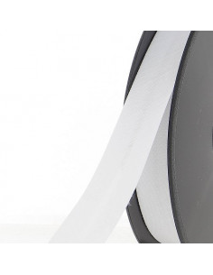 Biais tout textile, polycoton, 40mm, blanc