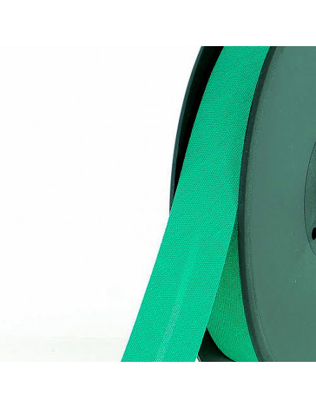 Biais tout textile, polycoton, 20mm, vert émeraude