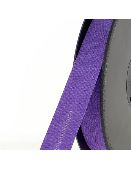 Biais tout textile, polycoton, 20mm, violet
