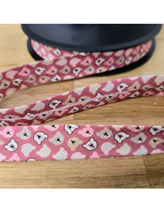 Biais tout textile, coton, ted rose