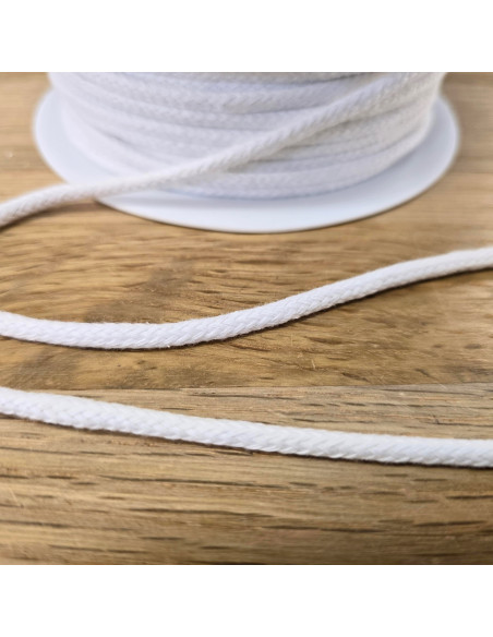 Cordon coton, 4mm, blanc