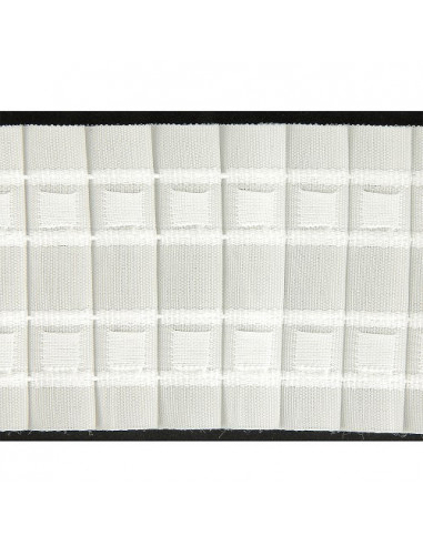 Ruban fronceur, 75mm, plis automatiques, transparent