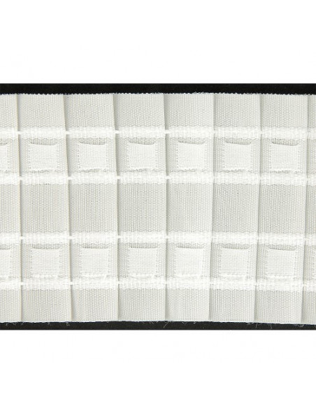 Ruban fronceur, 75mm, plis automatiques, transparent