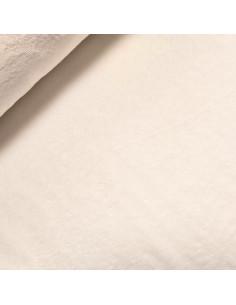 Tissu, Éponge Doudou Double Face, Écru, Laize 150 cm, 60% Bambou 30% Polyester 10% Coton