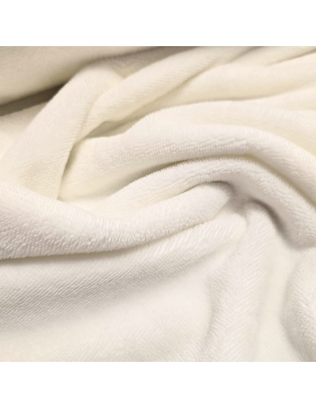Tissu, Éponge de Bambou Doudou, Écru, Laize 150 cm, 60% Bambou 250g/m²