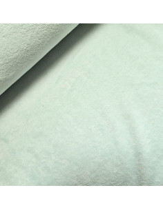 Tissu, Éponge de Bambou Doudou Double Face, Bleu Jade, Laize 150 cm, 60% Bambou