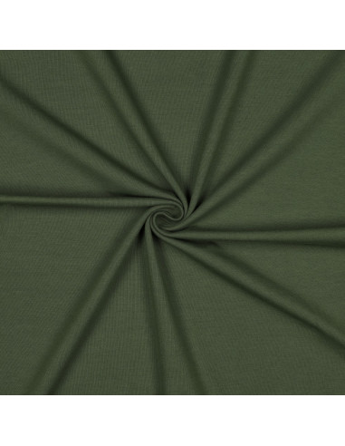 Tissu, Jersey de Coton Uni, Vert Forêt, Laize 145 cm, Coton Stretch Oeko-Tex