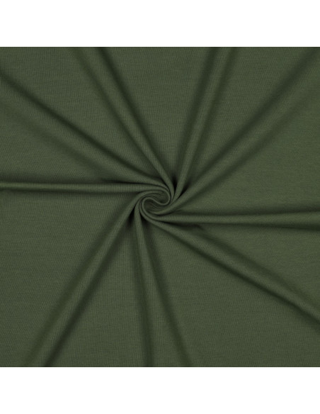 Tissu, Jersey de Coton Uni, Vert Forêt, Laize 145 cm, Coton Stretch Oeko-Tex