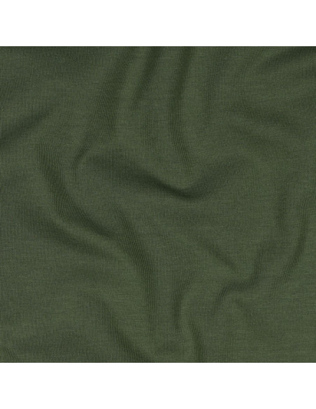 Tissu, Jersey de Coton Uni, Vert Forêt, Laize 145 cm, Coton Stretch Oeko-Tex