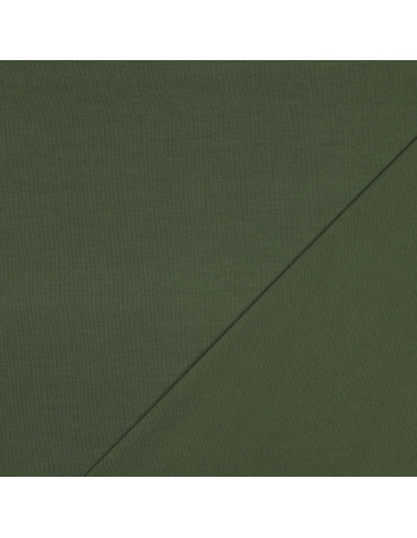 Tissu, Jersey de Coton Uni, Vert Forêt, Laize 145 cm, Coton Stretch Oeko-Tex