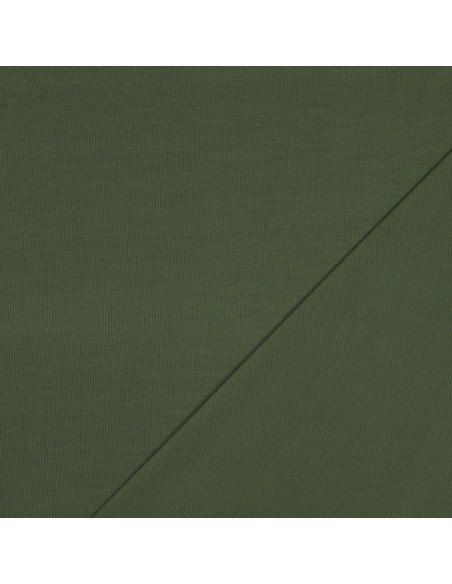 Tissu, Jersey de Coton Uni, Vert Forêt, Laize 145 cm, Coton Stretch Oeko-Tex