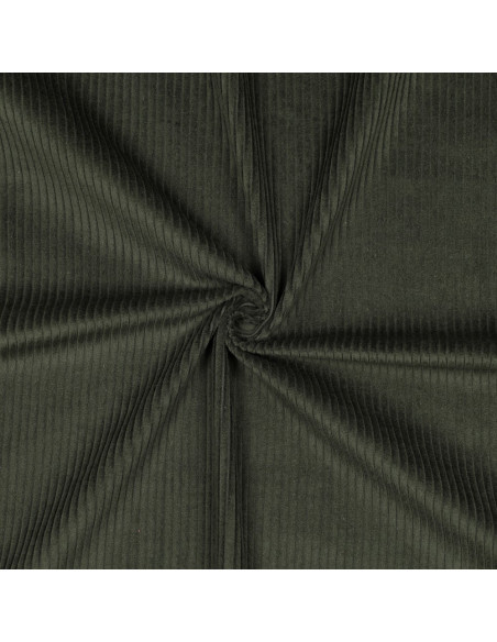 Tissu, Velours Larges Côtes Uni, Kaki, Laize 142 cm, 100% Coton 280g/m²