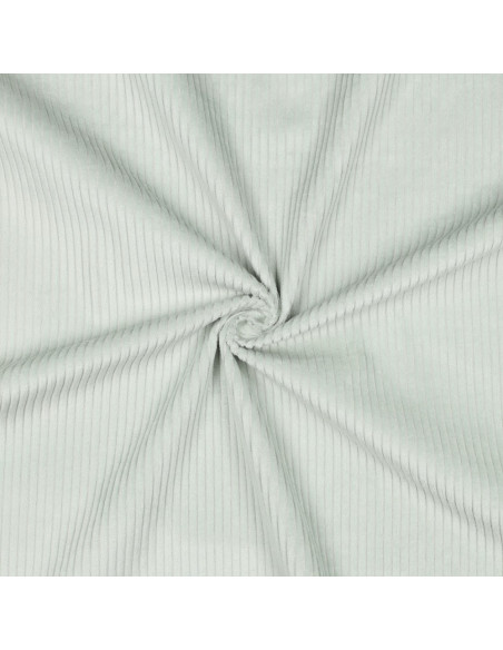 Tissu, Velours Larges Côtes Uni, Vert Menthe, Laize 142 cm, 100% Coton 280g/m²