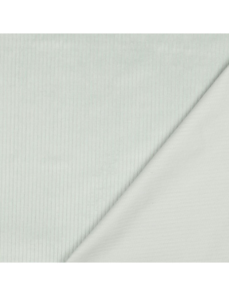 Tissu, Velours Larges Côtes Uni, Vert Menthe, Laize 142 cm, 100% Coton 280g/m²