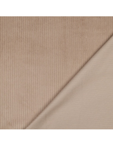 Tissu, Velours Larges Côtes Uni, Camel, Laize 142 cm, 100% Coton 280g/m²