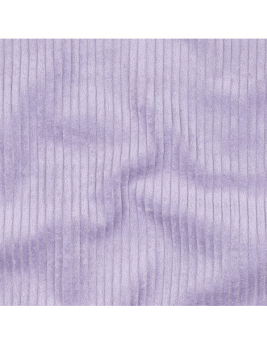 Tissu, Velours Larges Côtes, Lilas, Laize 142 cm, 100% Coton 280g/m²