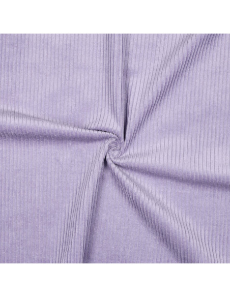Tissu, Velours Larges Côtes, Lilas, Laize 142 cm, 100% Coton 280g/m²