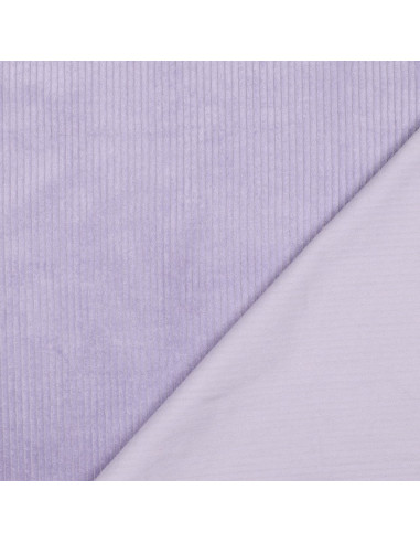 Tissu, Velours Larges Côtes, Lilas, Laize 142 cm, 100% Coton 280g/m²